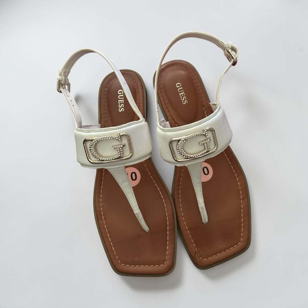 Guess White Sandals Size 10